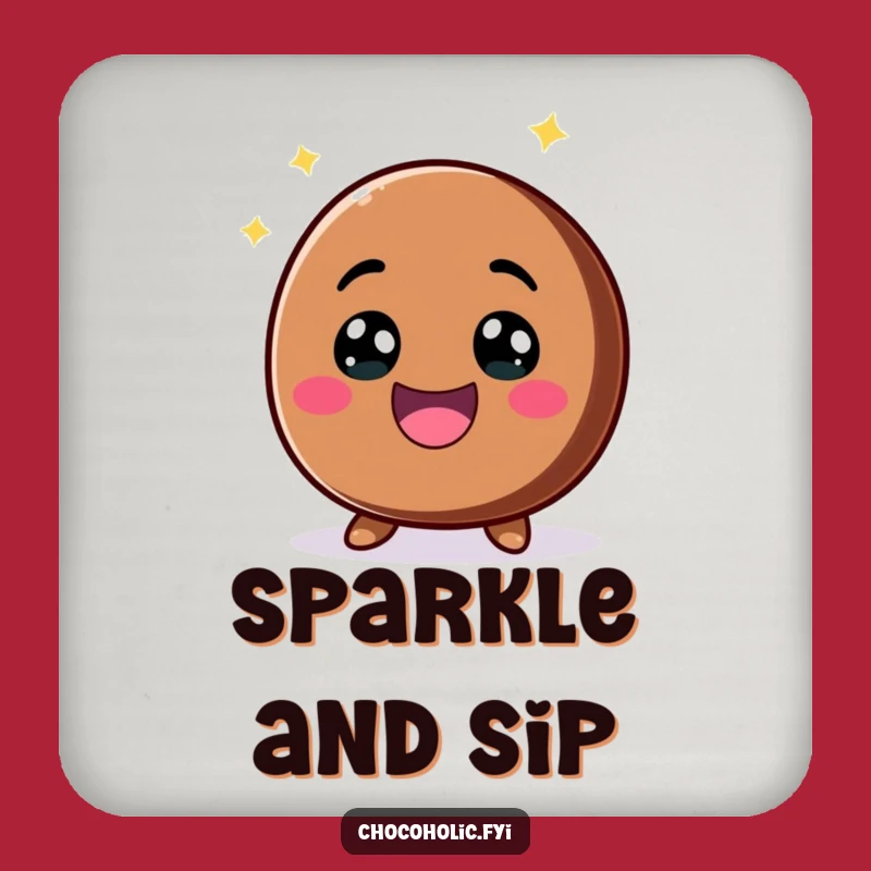 Funny Kawaii Chocolate Chip Coaster - Cute Tabletop Character Decor