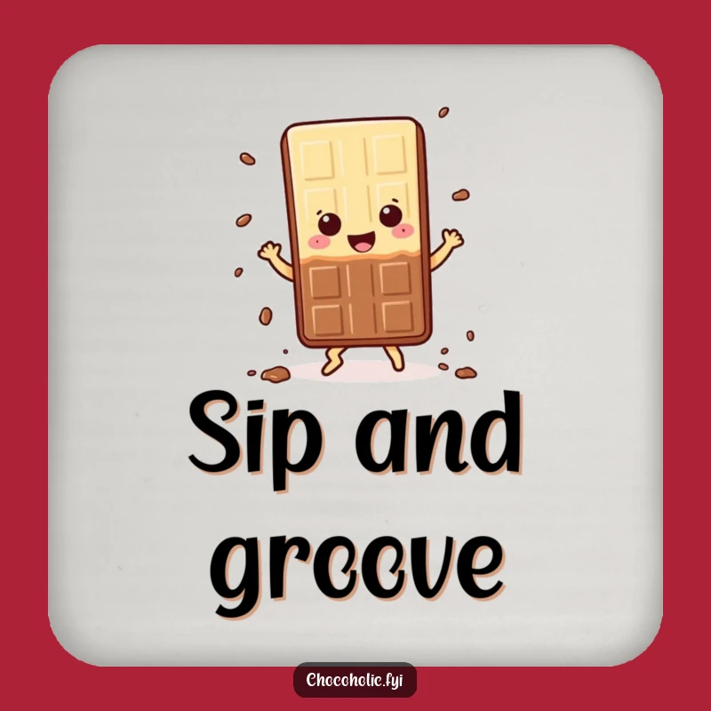 Funny Kawaii Chocolate Dance Coaster: Happy Crumbs Protection, Gift