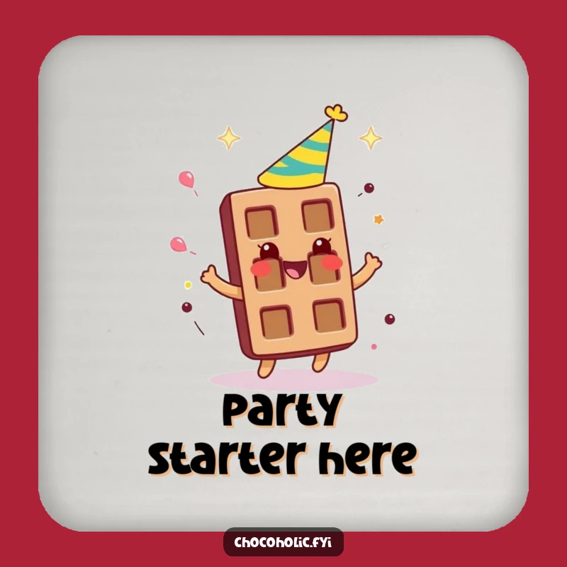 Funny Party Chocolate Bar Coaster - Spinning Hat, Festive Protection