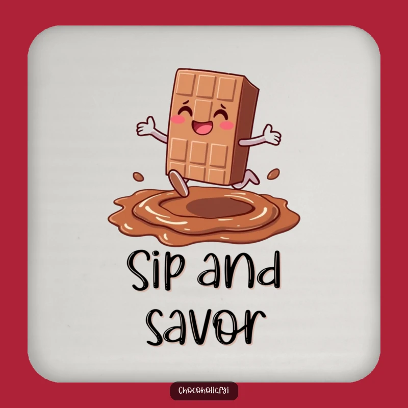 Funny Leap Chocolate Coaster - Protect Surfaces With Sweet Style!