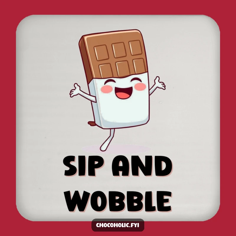 Funny Chocolate Bar Coaster: Giggling Yogi's Wobbly Drink Protector