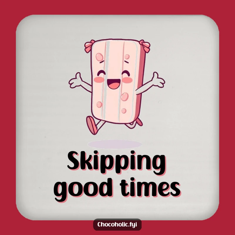 Funny Kawaii Candy Bar Skipping Coaster - Cute Tabletop Character Decor