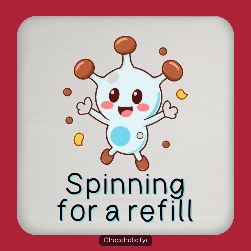 Funny Chocolate Molecule Drink Coaster: Protect Surfaces with Energetic Science Art