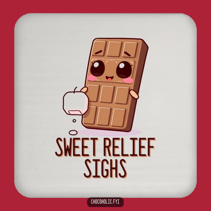 Funny Kawaii Chocolate Bar Marshmallow Coasters - Ecstatic Sweet Protection