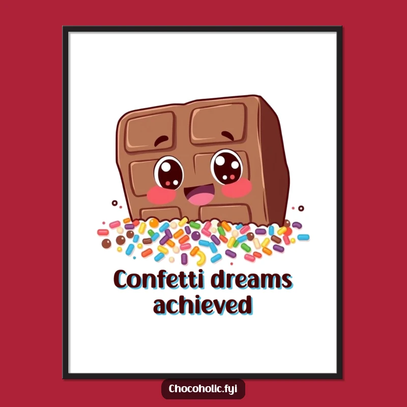 Funny Chocolate Sprinkle Dive Poster: Hilarious Chocolate Bar Art for Sweet Wall Decor