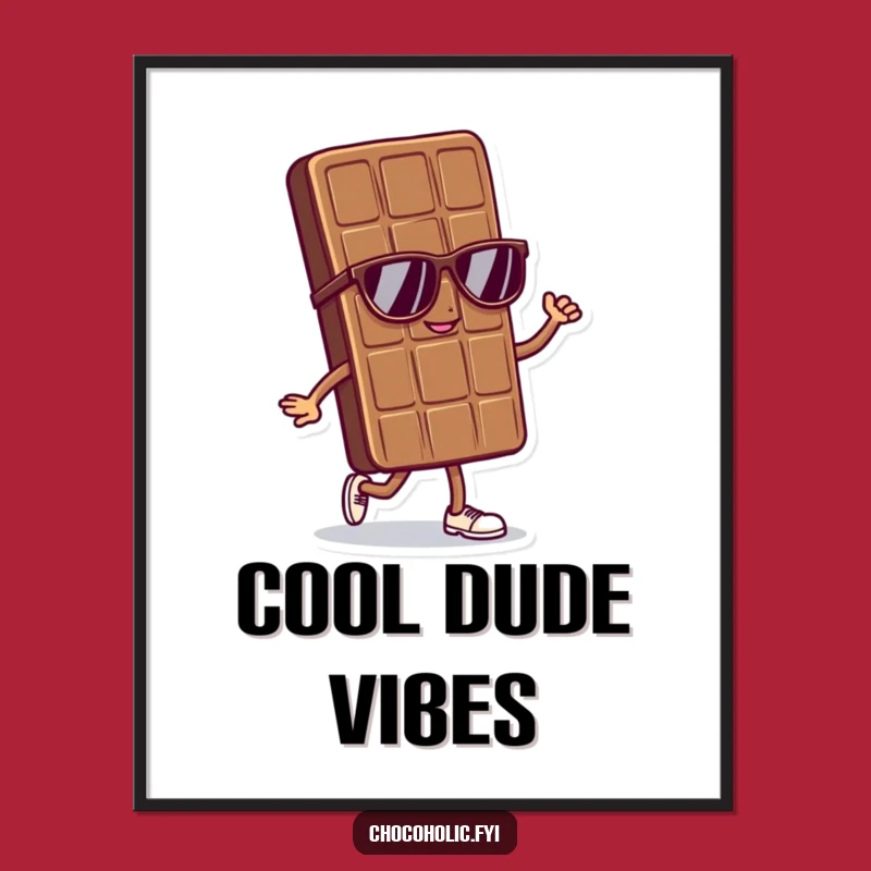 Funny Cool Chocolate Bar Poster - Confident Strut Art for Stylish Spaces