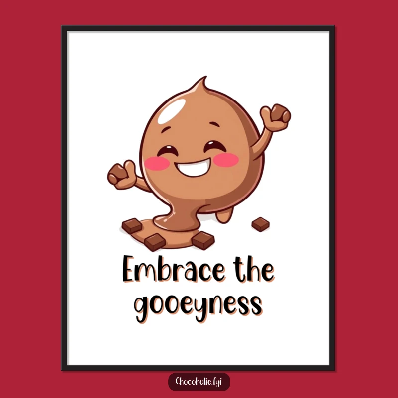 Funny Melting Chocolate Blob Poster - Sweet Wall Art Decor