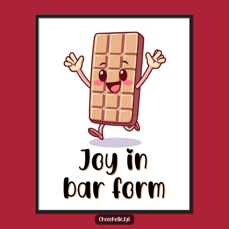 Funny Chocolate Bar Hop Poster - Whimsical Wall Art for a Cheerful Atmosphere
