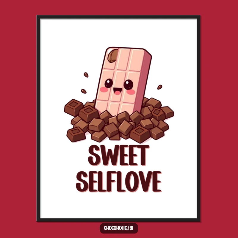 Funny Chocolate Hug Poster: Sweet Art for Your Space!
