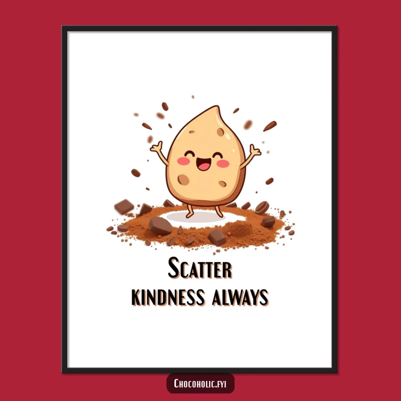Funny Dancing Chocolate Chip Poster - Kitchen Wall Art Fun