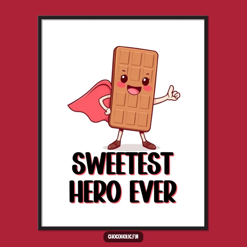 Funny Hero Chocolate Bar Poster - Inspiring & Cheerful Wall Art for Any Room