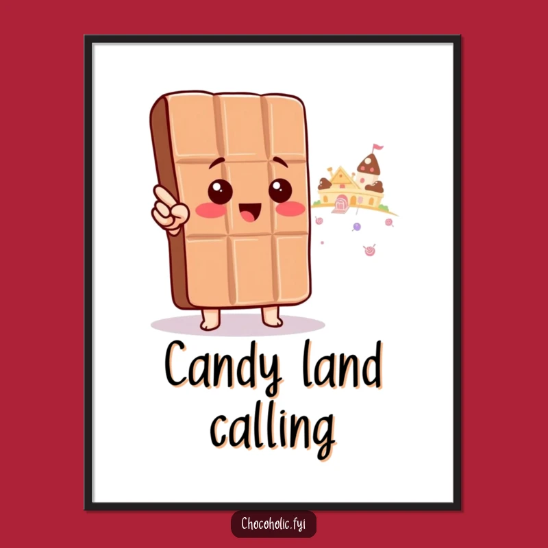 Funny Kawaii Chocolate Candy Land Poster: Sweet Wall Art for Dreamers, Perfect Funny Gift