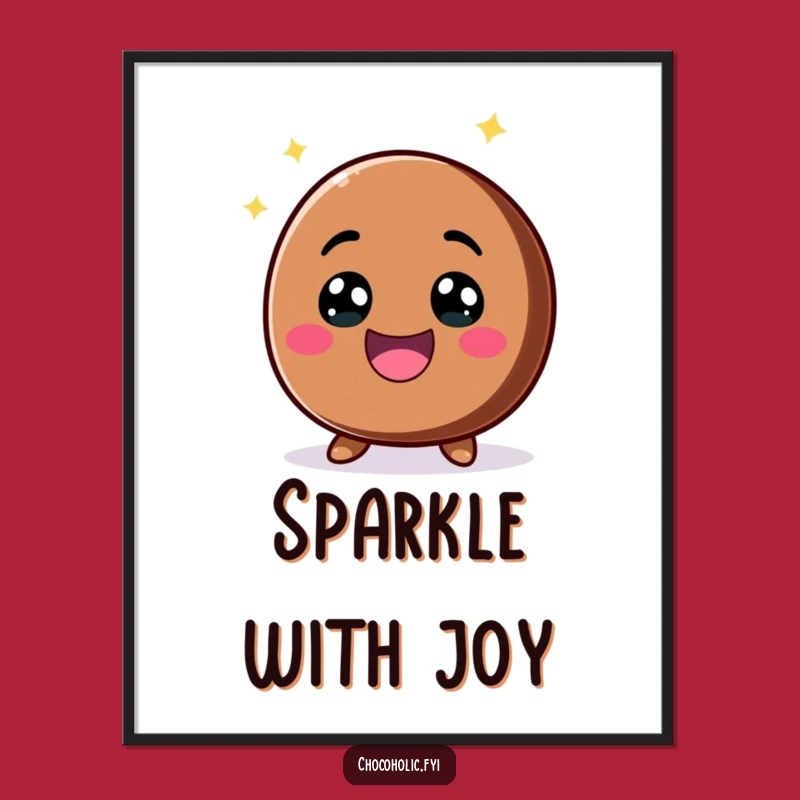 Funny Kawaii Chocolate Chip Poster - Excited Character Art
