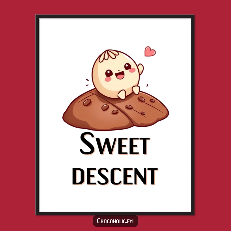 Funny Kawaii Truffle Rolling Poster A Chocolatey Decor Piece
