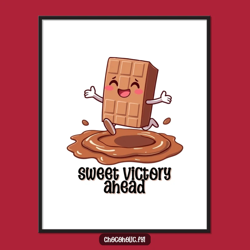 Funny Leap Chocolate Poster - Joyful Candy Character Sweet Art!