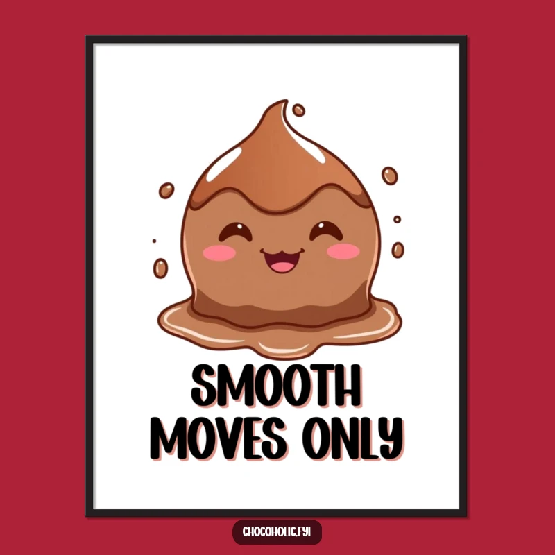 Funny Melting Chocolate Puddle Art a Goofy Grin Poster