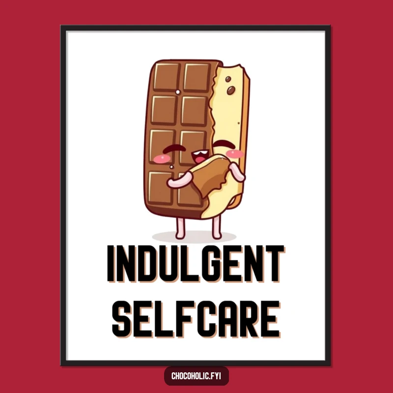 Funny Self-Love Chocolate Poster: Savoring Bite Art, Gift
