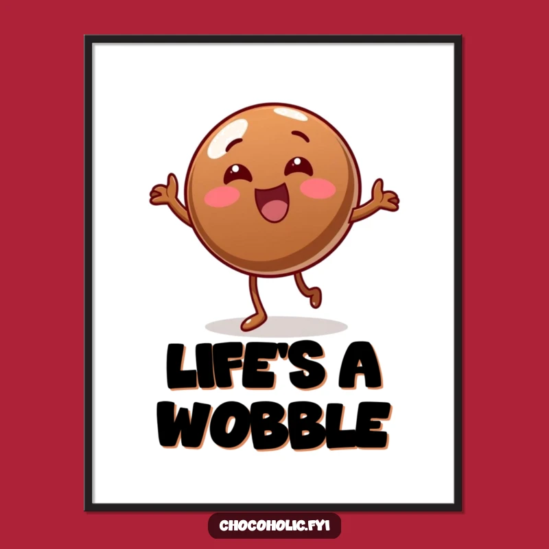 Funny Wobble Dance Chocolate Candy Poster, Hilarious Wall Art for Sweet Treat Enthusiasts