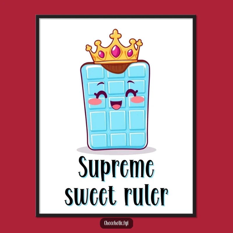 Funny Royal Chocolate Bar Poster: Regal Humor Art for a Delighted Chocolate Fan