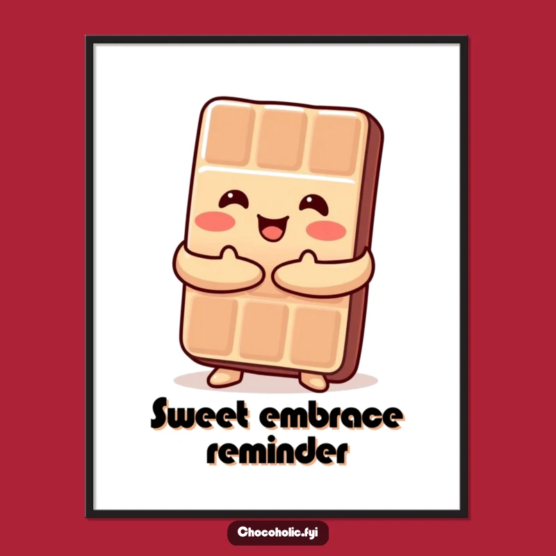 Funny Kawaii Chocolate Hug Poster - Sweet & Cheerful Humor Decor