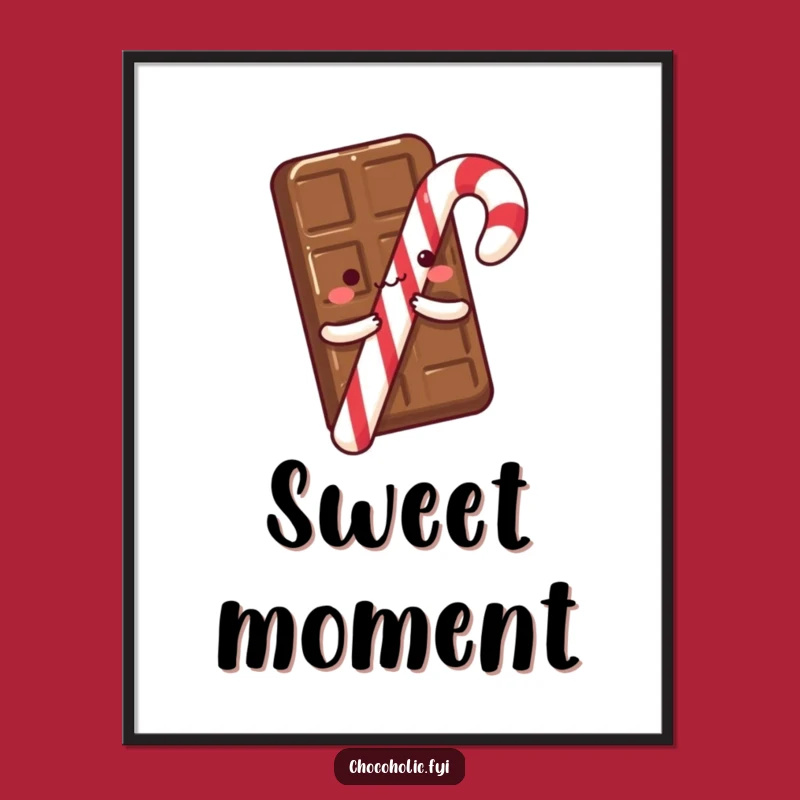 Funny Chocolate Hug Poster: Sweet Art for Candy Lovers' Walls