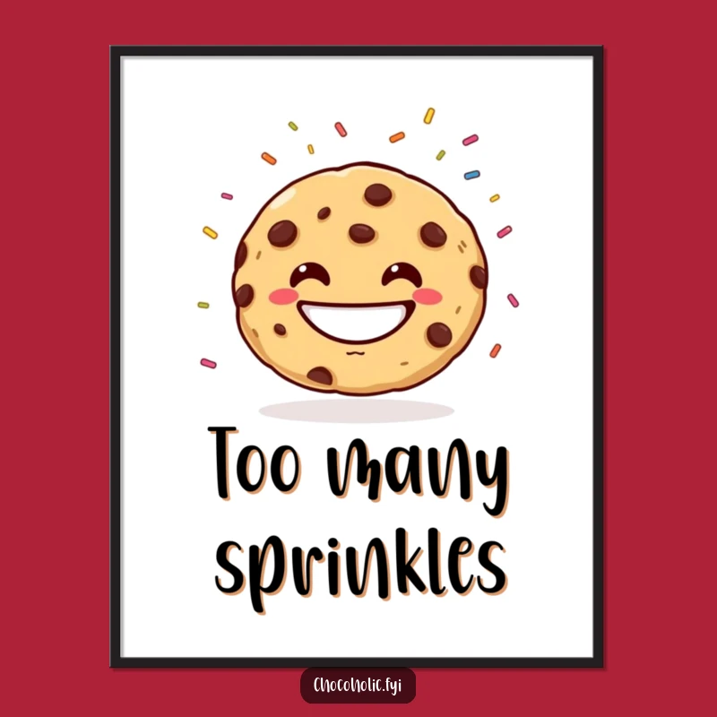 Funny Cookie Juggling Sprinkles Poster: Cheerful Wall Art and Perfect Funny Gift
