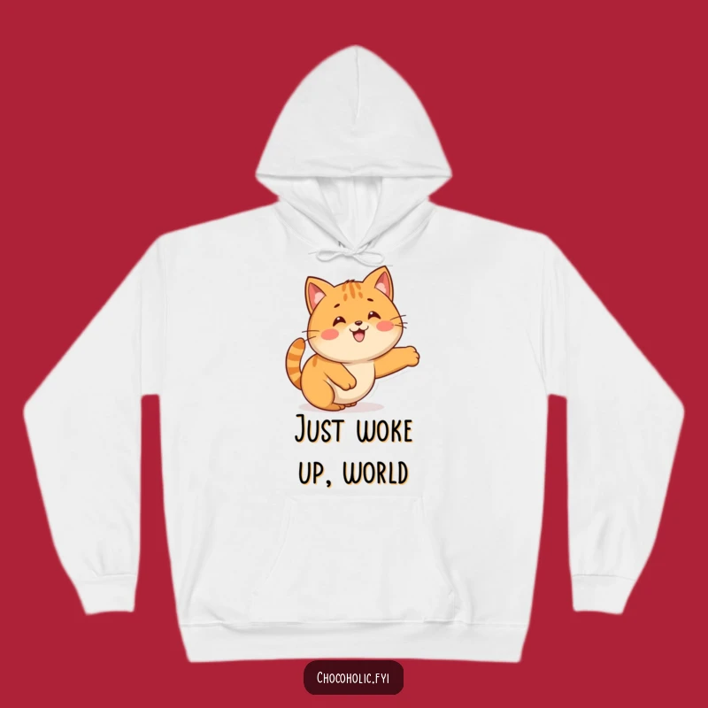 Cozy Funny Kawaii Caramel Cat Stretch Hoodie: Warm Hugs and Sweet Smiles Gift