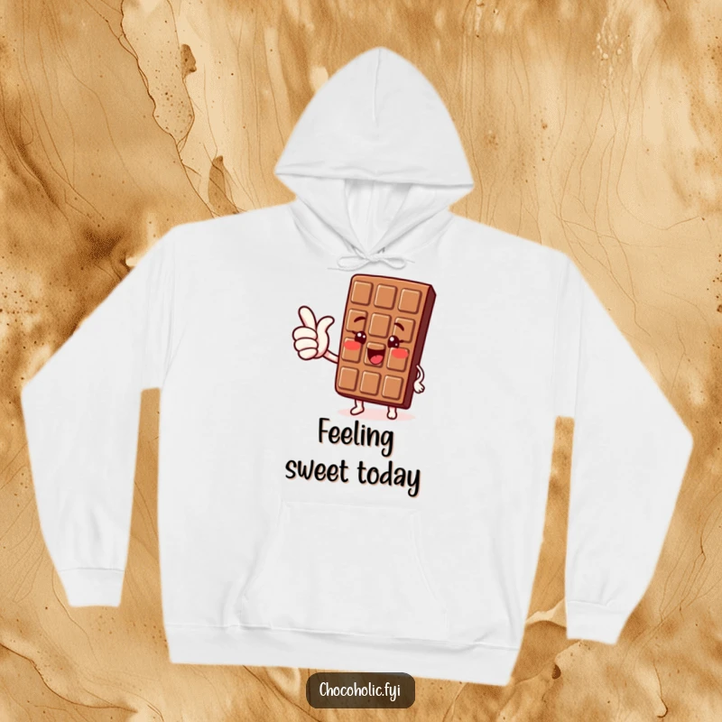 Funny Kawaii Chocolate Thumbs Up Hoodie: A cute chocolate character giving a joyful thumbs up, offering cozy positivity.