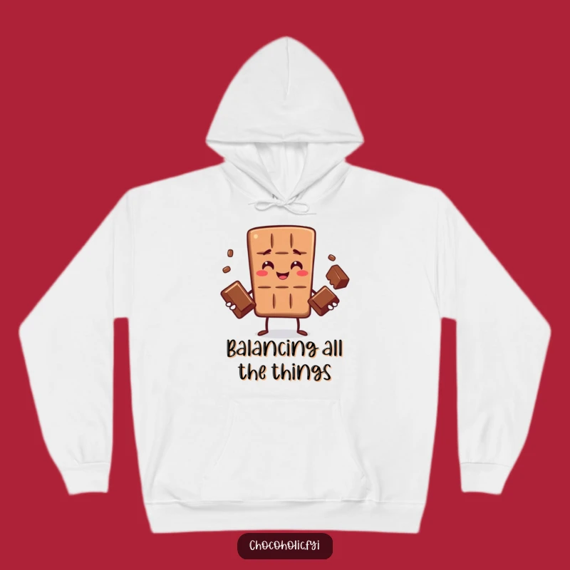 Funny Chocolate Bar Juggling Hoodie - Cozy Comfort for the Master of Many Tasks