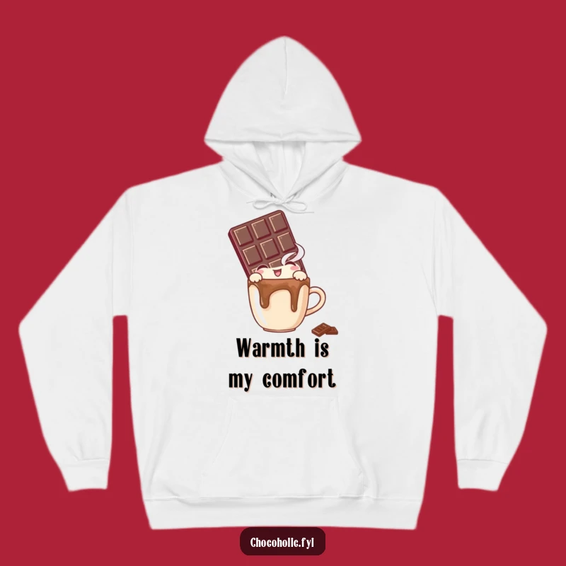Funny Chocolate Bar Hoodie: Cozy Peek at a Steaming Brew