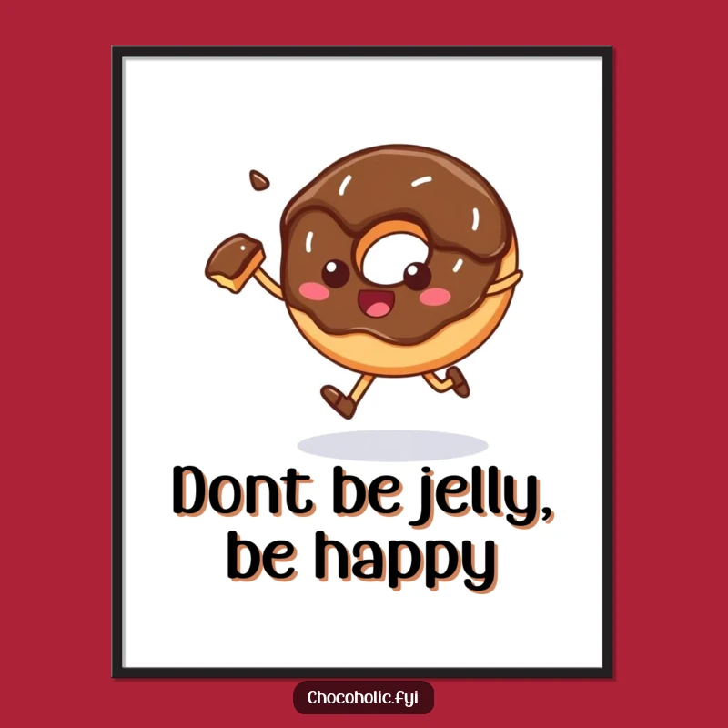 Free Printable Wall Art: Skipping Donut Funny Downloadable Art Gift