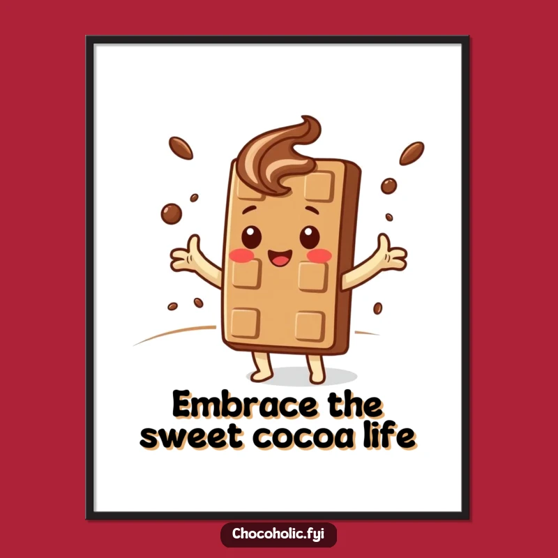 Funny Free Printable Wall Art: Chocolate Cocoa Hug! Quirky Downloadable Decor Gift