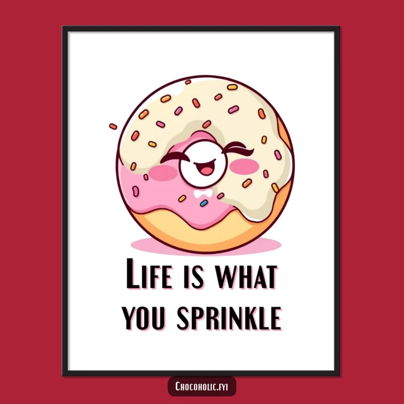 Free Printable Kawaii Donut Wall Art: Funny Juggling Sprinkles Yum Downloadable Decor