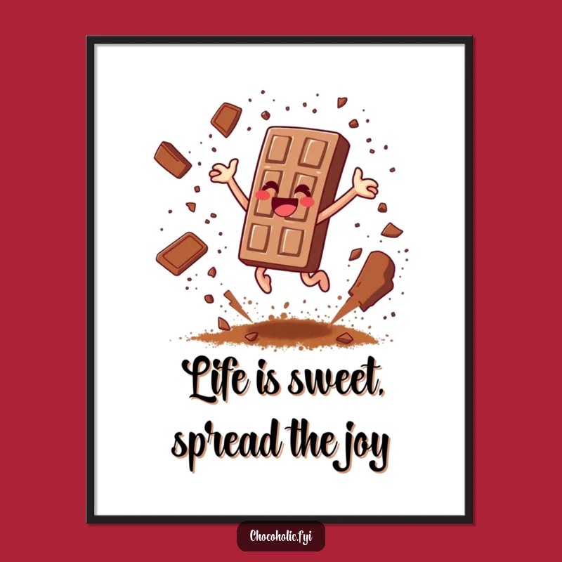 Free Printable Wall Art: Joyful Chocolate Bar, Festive Cocoa Confetti Decor