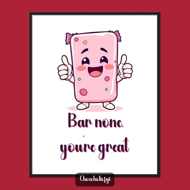 Free Printable Wall Art: Kawaii Candy Bar Double Thumbs Up - Quirky Downloadable Decor