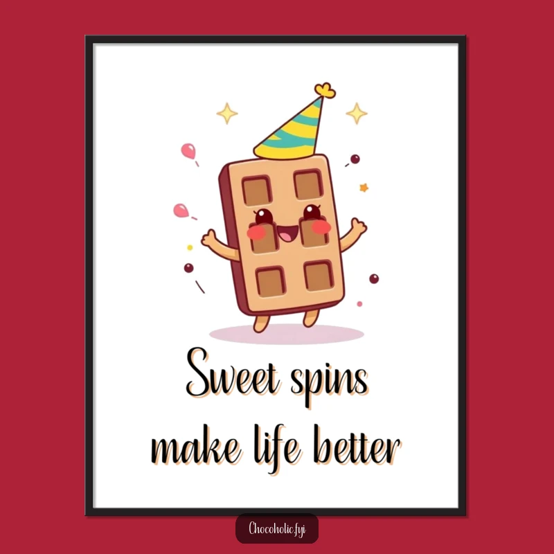 Free Printable Wall Art: Party Chocolate Bar, Spinning Festive Downloadable Decor