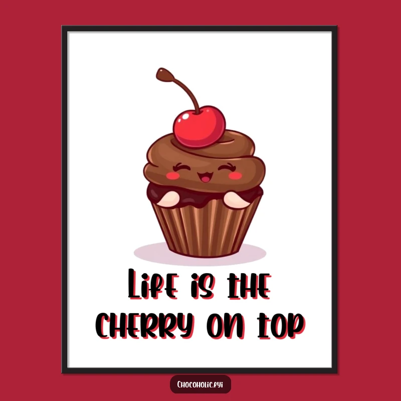 Free Printable Wall Art: Playful Cupcake Poster Downloadable Gift