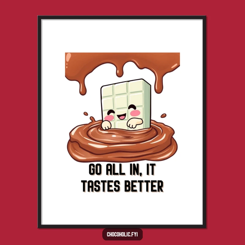 Funny Free Printable Wall Art: Chocolate Bar Diving, Downloadable Sweet Decor!