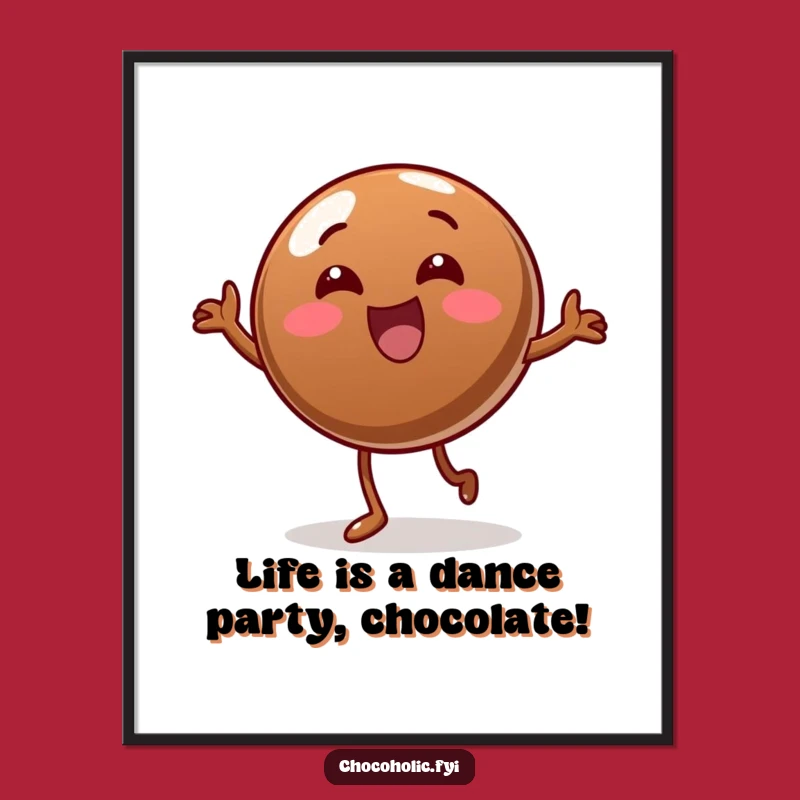 Free Printable Wall Art: Wobbling Chocolate Candy Funny Downloadable Art Gift