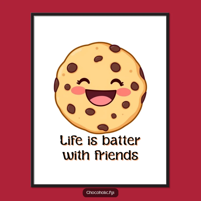 Funny Free Printable Wall Art: Grinning Cookie, Cheerful Downloadable Decor