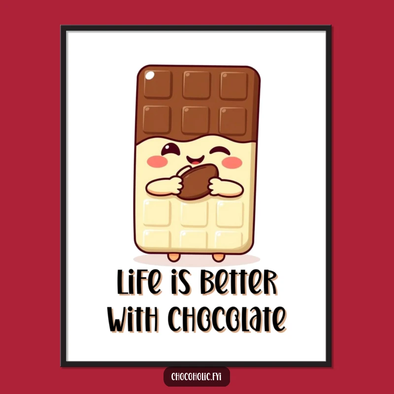 Free Printable Wall Art: Winking Chocolate Bar, Funny Downloadable Decor for Kitchen