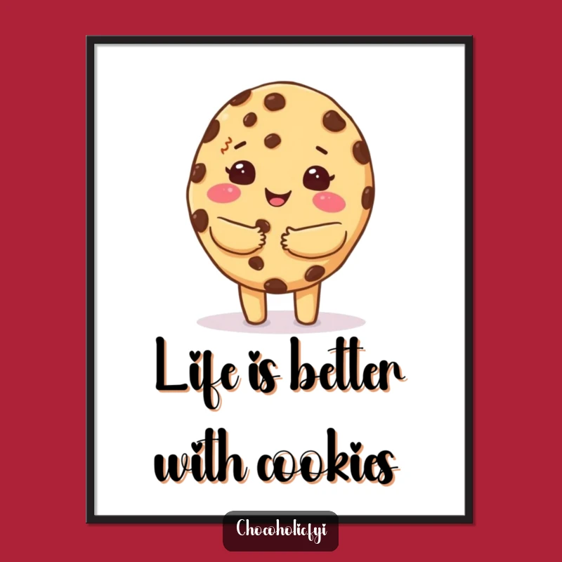 Hugging Kawaii Cookie: Free Printable Wall Art, Cozy Downloadable Decor