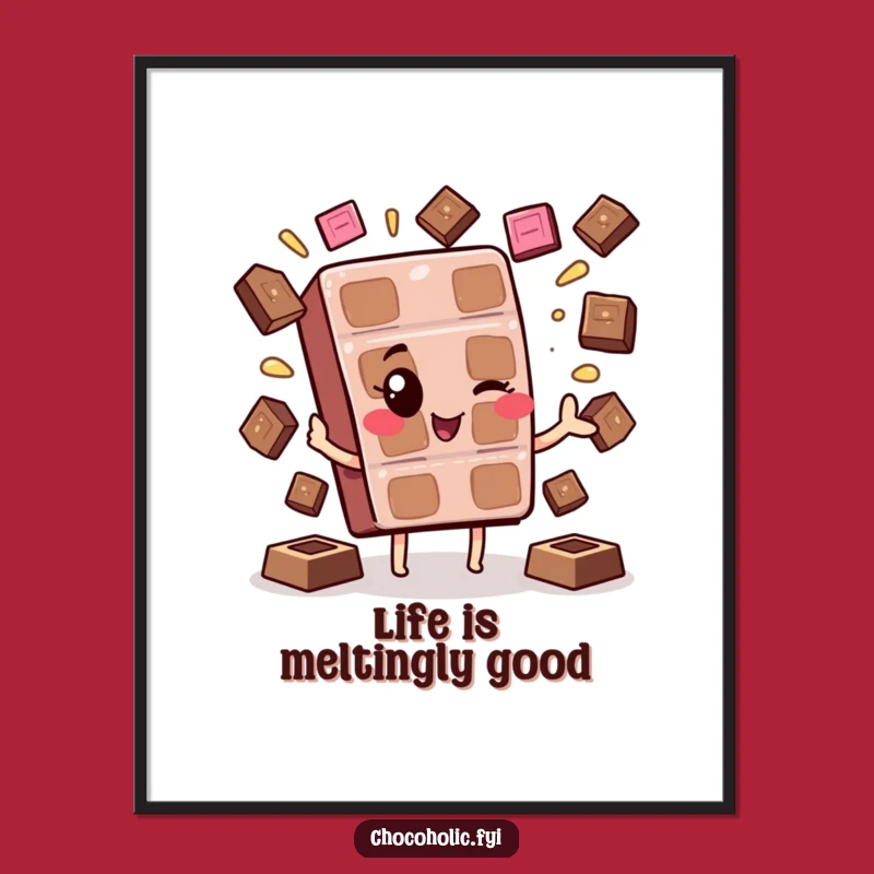 Funny Free Printable Wall Art: Chocolate Juggler - Quirky Downloadable Decor