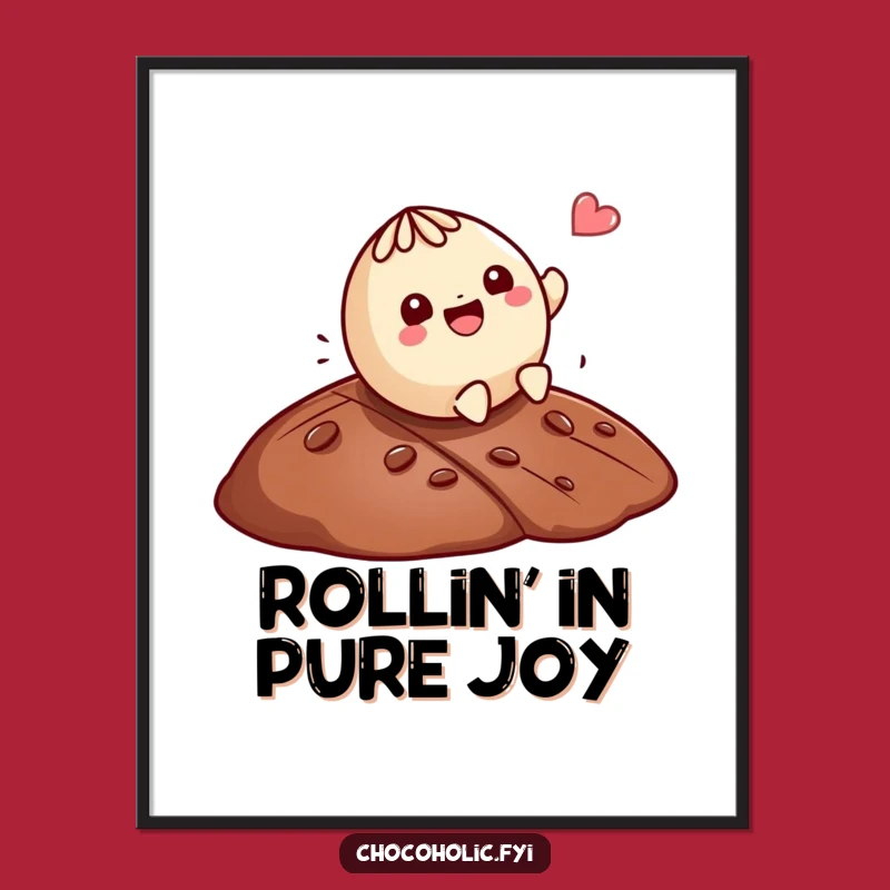 Free Printable Wall Art: Kawaii Truffle's Chocolate Roll - Quirky Downloadable Decor