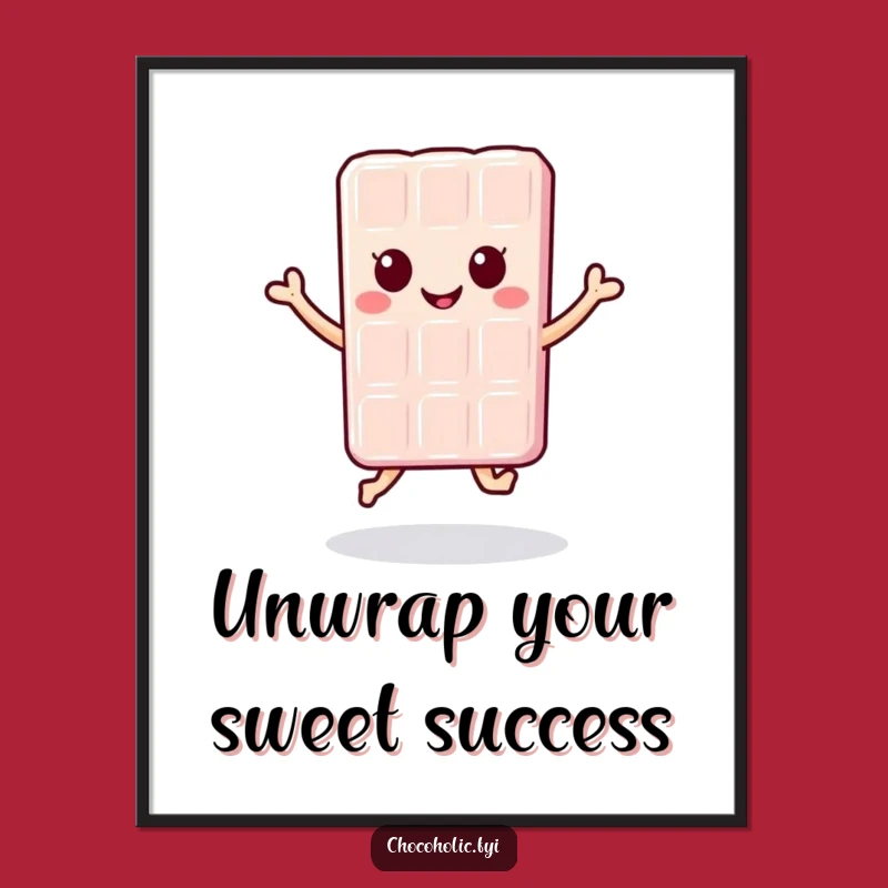 Funny Free Printable Wall Art: Kawaii Chocolate Jump, Joyful Downloadable Decor