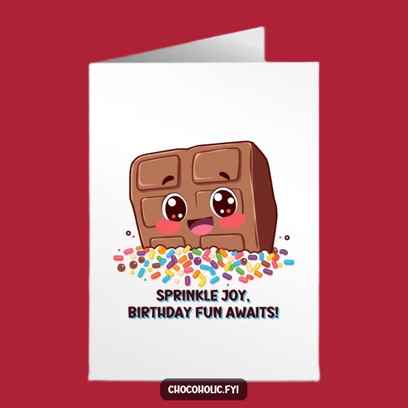 Free Printable Birthday Card: Funny Chocolate Bar Sprinkles Dive - Downloadable Gift!