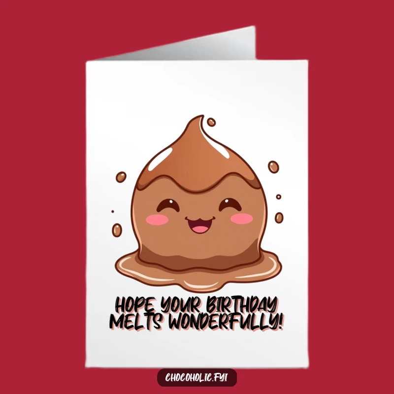 Free Printable Birthday Card: Goofy Melting Chocolate, Funny Downloadable Gift for Fun
