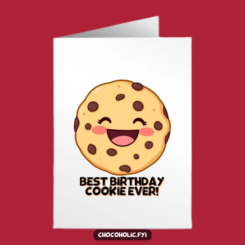 Free Printable Birthday Card: Grinning Cookie, Funny Downloadable Gift for Sweet Celebrations