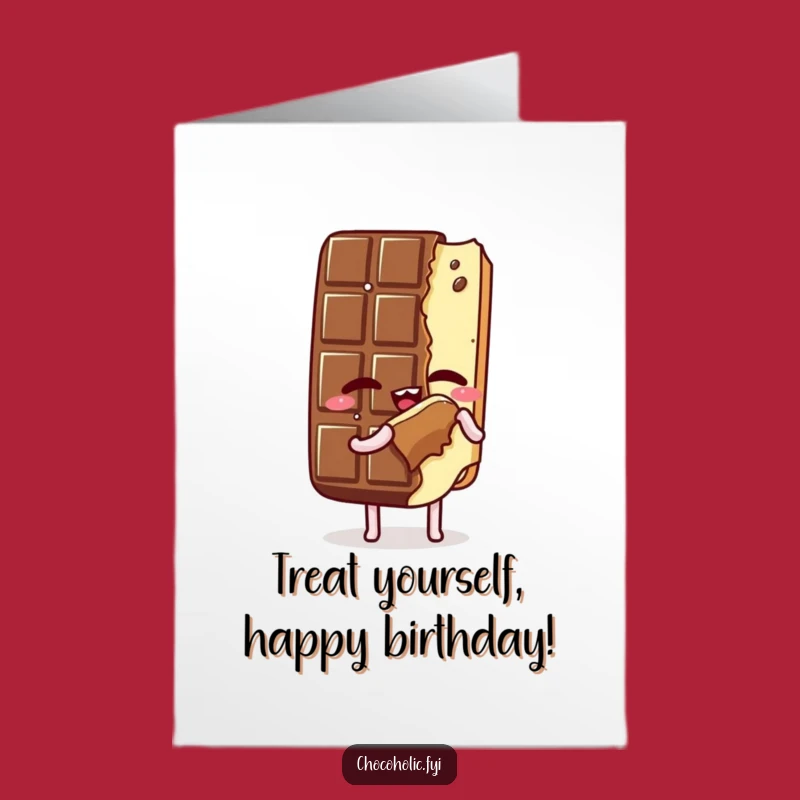 Free Printable Birthday Card: Savoring Chocolate Bar - Funny