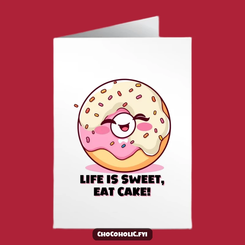 Free Printable Kawaii Donut Birthday Card: Funny Juggling Sprinkles Yum Downloadable Gift